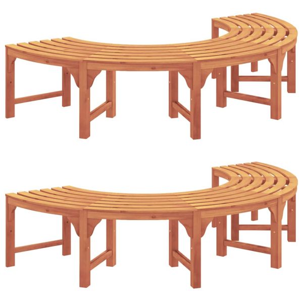 Дървесен бенч 2 pcs Естествен 160 x 80 x 45 см