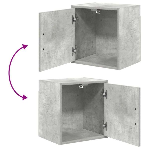 гаражни шкафове, 2 бр, бетонно сиви, инженерно дърво