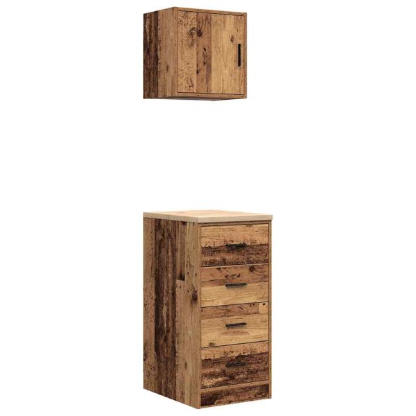 гаражни шкафове, 2 бр, старо дърво инженерно дърво