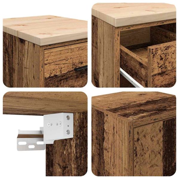 гаражни шкафове, 2 бр, старо дърво инженерно дърво