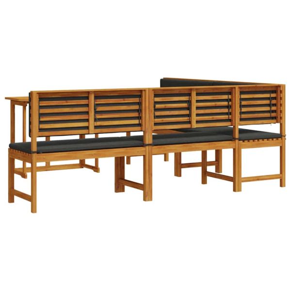 Комплект градинска пейка 4 pcs Кафяво Солидно акациево дърво