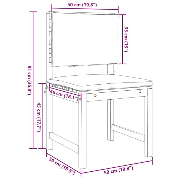 Градински бистро комплект 3 pcs Кафяво Солидно акациево дърво