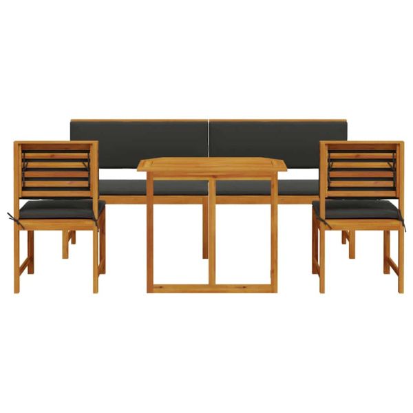 Градински бистро комплект 5 pcs Кафяво Солидно акациево дърво