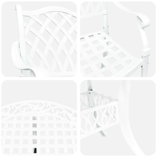 Комплект за хранене в градината 7 pcs Бяло Алуминий