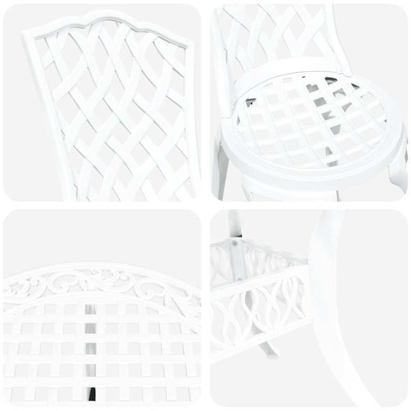 Комплект за хранене в градината 7 pcs Бяло Алуминий