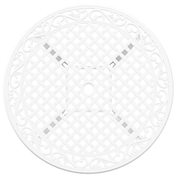 Комплект за хранене в градината 7 pcs Бяло Алуминий