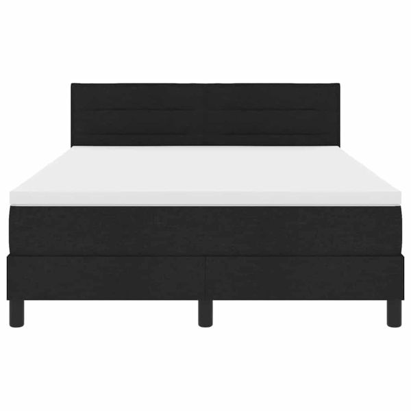 Легло с пружинирана основа с таблото Черен 140 x 200 cm текстил