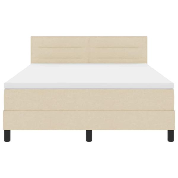 Легло с пружинирана основа с таблото Крем 140 x 200 cm текстил
