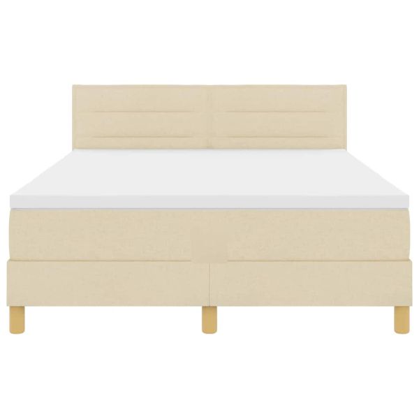 Легло с пружинирана основа с таблото Крем 140 x 200 cm текстил