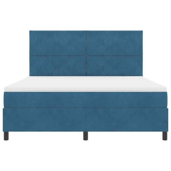 Легло с пружинирана основа Тъмен син 180 x 200 cm Кадифе