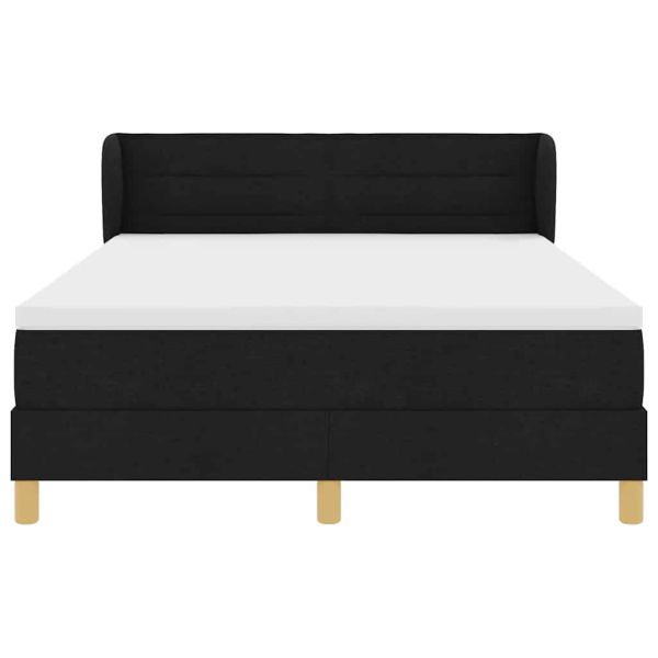 Легло с пружинирана основа с матрак Черно 140 x 200 cm текстил