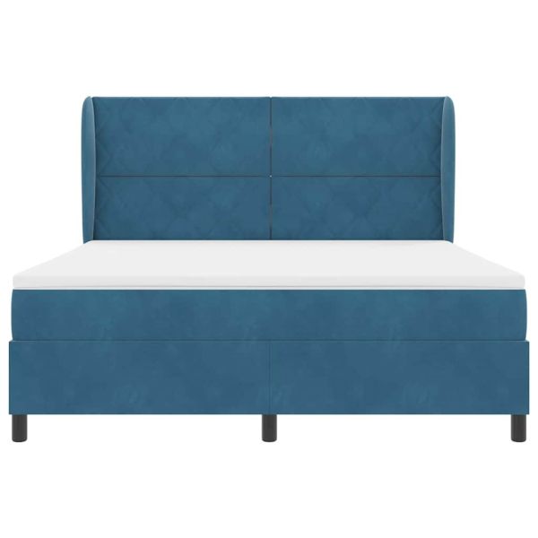 Легло с пружинирана основа Тъмен син 200 x 180 cm Кадифе