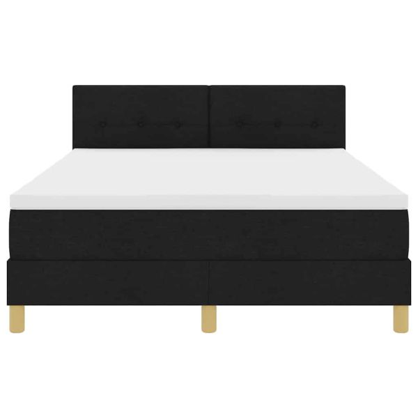 LED кутия за пружини с легло Черен 140 x 200 cm текстил