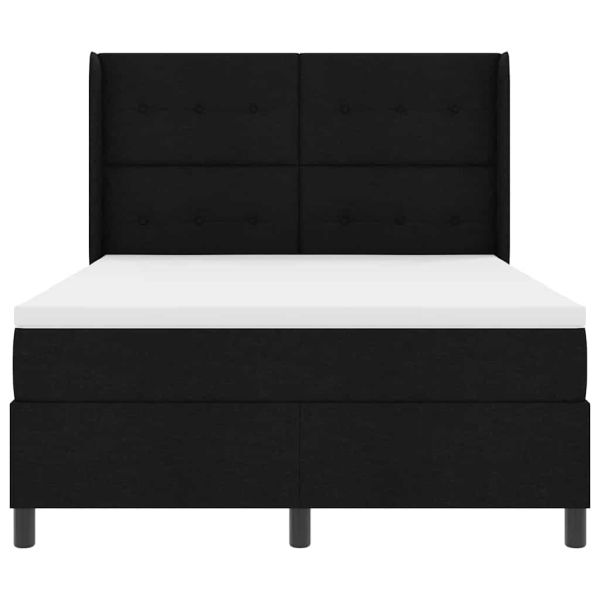 LED кутия за пружини с легло Черно 140 x 200 cm текстил