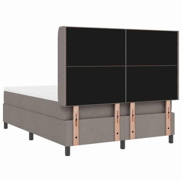 LED кутия за пружини с легло Таупе 140 x 200 cm текстил