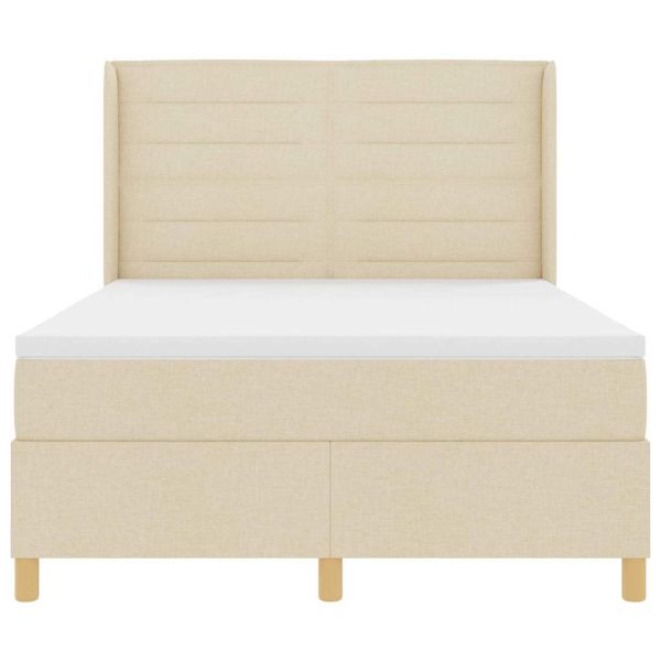 Легло с пружинирана основа с таблото Крем 140 x 200 cm текстил