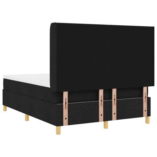 Легло с пружинирана основа с таблото Черно 140 x 200 cm текстил