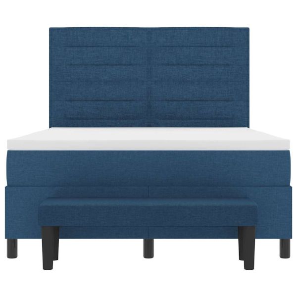 Легло с пружинирана основа с таблото Синьо 140 x 200 cm текстил