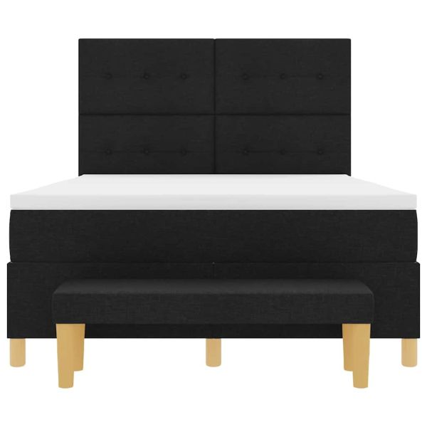 Легло с пружинирана основа с таблото Черно 200 x 140 cm текстил