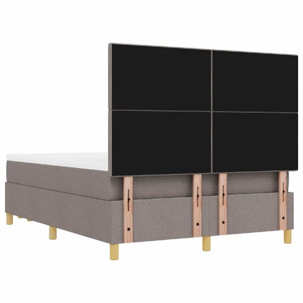 Легло с пружинирана основа с матрак Таупе 140 x 200 cm текстил