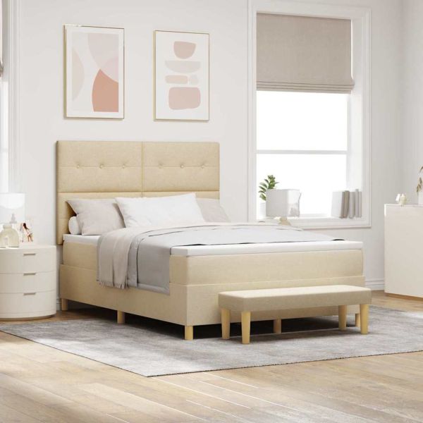 Легло с пружинирана основа с таблото Крем 200 x 140 cm текстил