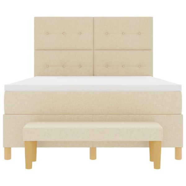 Легло с пружинирана основа с таблото Крем 200 x 140 cm текстил
