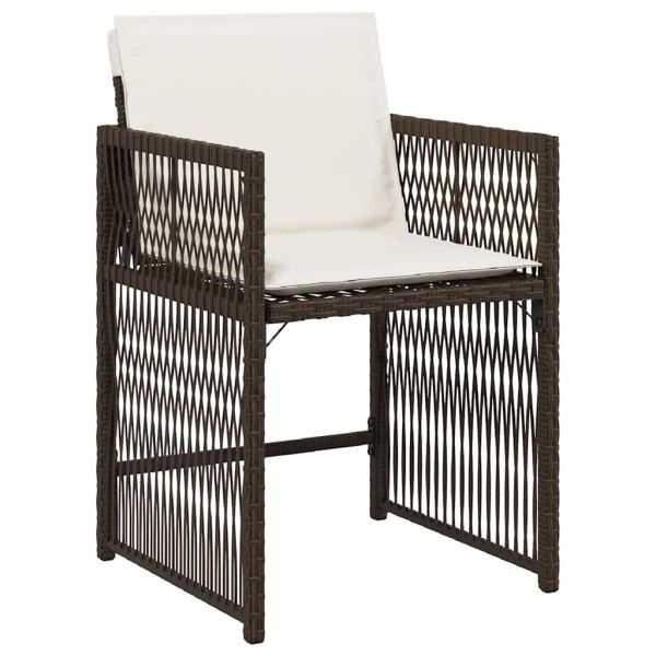 Комплект за хранене в градината 5 pcs Кафяво полиратан