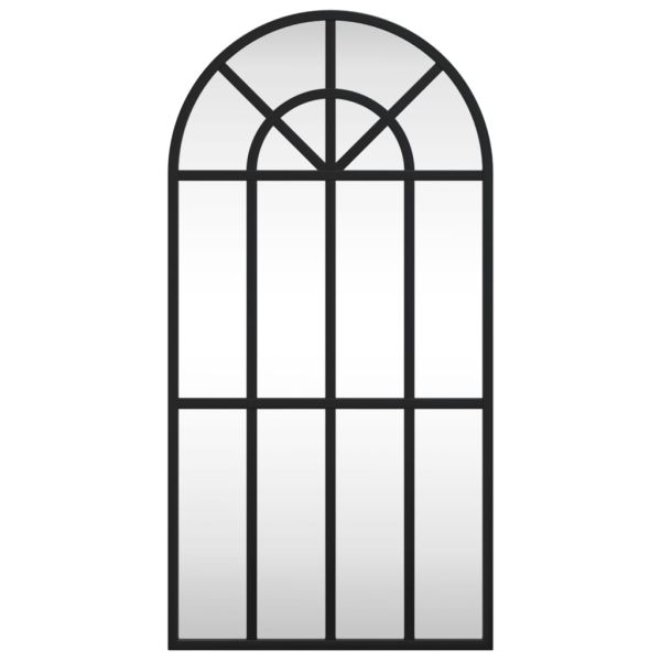 Стенно огледало, черно, 30x60 см, арка, желязо