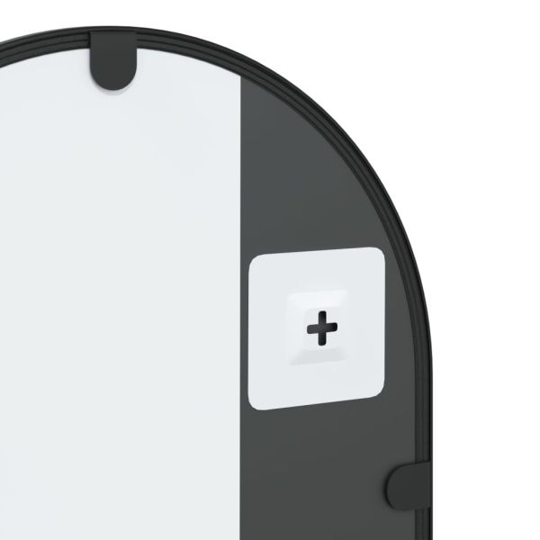 Стенно огледало, черно, 30x60 см, арка, желязо