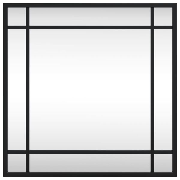 Стенно огледало, черно, 40x40 см, квадратно, желязо