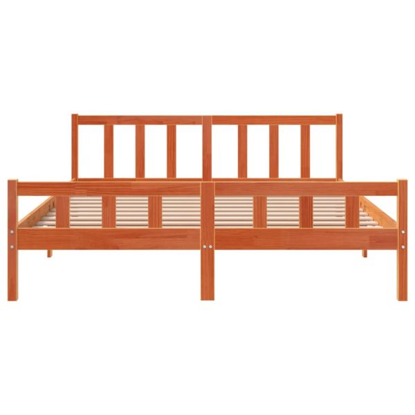 Рамка за легло без матрак, восъчнокафяв, 160x200 см, бор масив