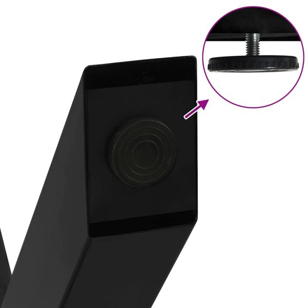 Крака за масичка за кафе, X-образни, 2 бр., черни, 30 x (30-31) см, стомана