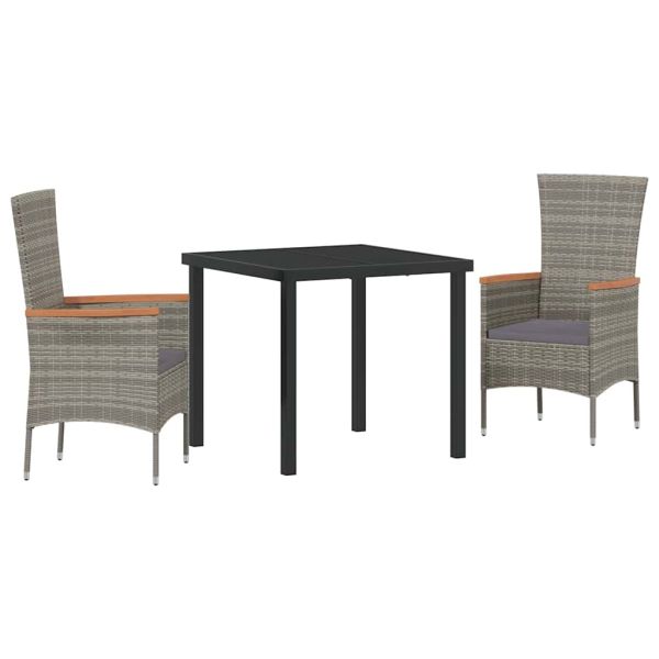 Комплект за хранене в градината с възглавница 3 pcs Сив