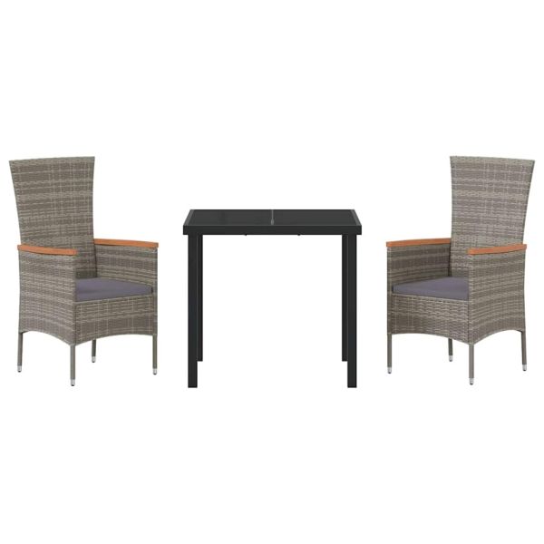 Комплект за хранене в градината с възглавница 3 pcs Сив