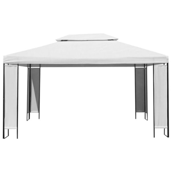 Шатра с LED светещи стрингове, бяла, 3х4 м