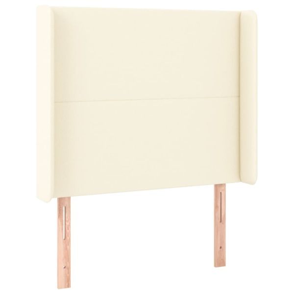 Боксспринг легло с матрак LED кремаво 90x200 см изкуствена кожа