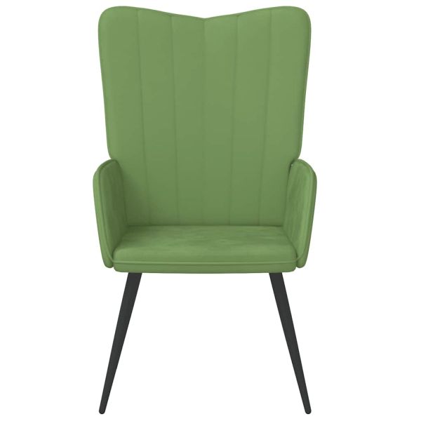 Релаксиращ стол, светлозелен, кадифе