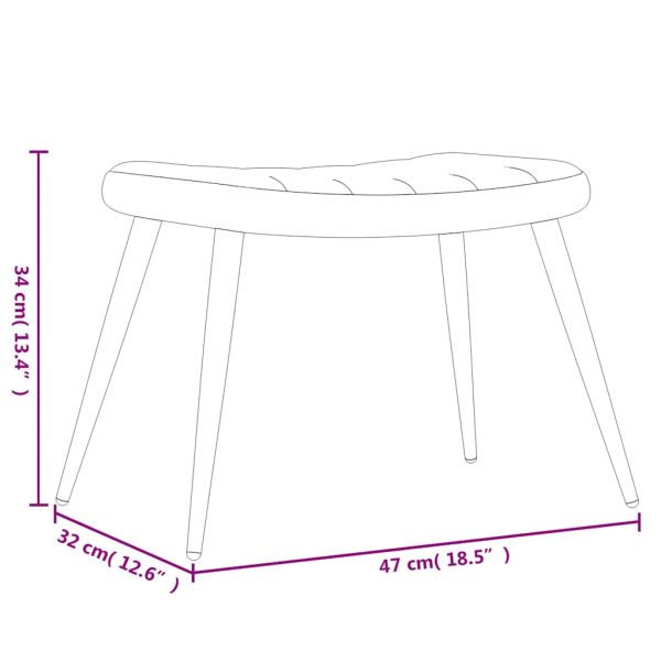 Стол за релакс с табуретка, кремавобял, кадифе