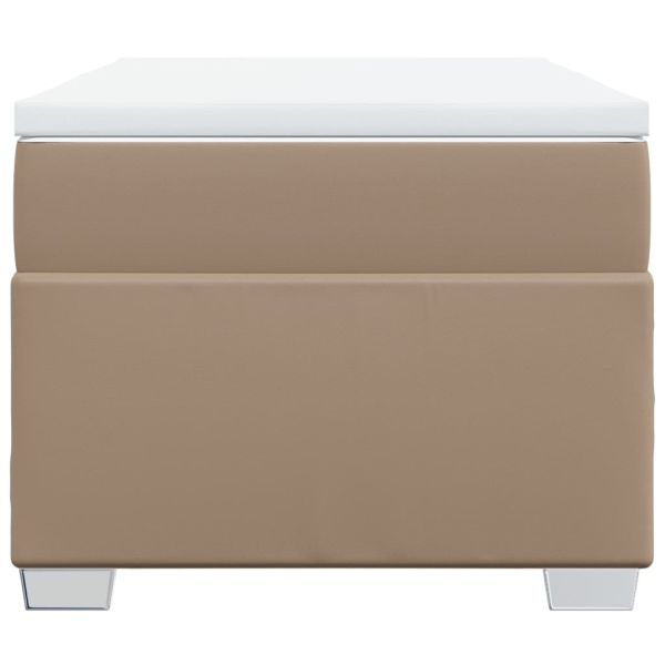 Боксспринг легло с матрак, капучино, 100x200см, изкуствена кожа