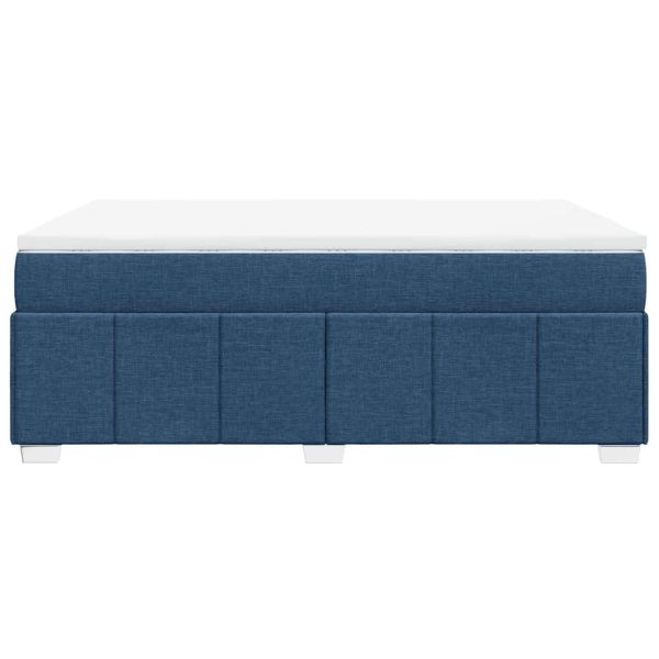 Боксспринг легло с матрак, синьо, 140x190 см, плат