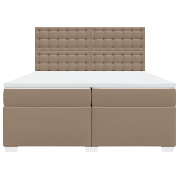 Боксспринг легло с матрак, капучино,200x200 см, изкуствена кожа