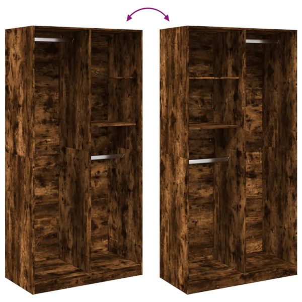 Гардероб, опушен дъб, 100x50x200 см, инженерно дърво