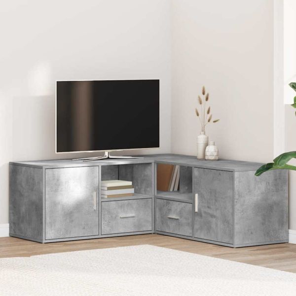 Ъглов шкаф, бетонно сив, 200x40x45 см, инженерно дърво