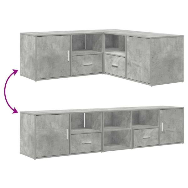 Ъглов шкаф, бетонно сив, 200x40x45 см, инженерно дърво