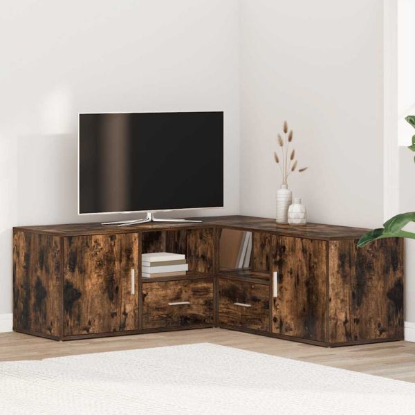 Ъглов шкаф, опушен дъб, 200x40x45 см, инженерно дърво