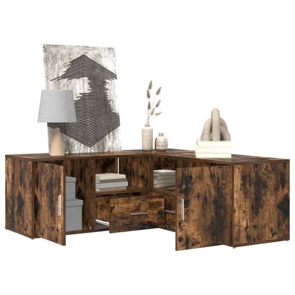 Ъглов шкаф, опушен дъб, 200x40x45 см, инженерно дърво