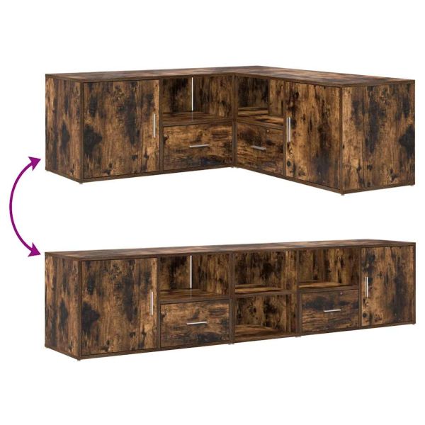 Ъглов шкаф, опушен дъб, 200x40x45 см, инженерно дърво