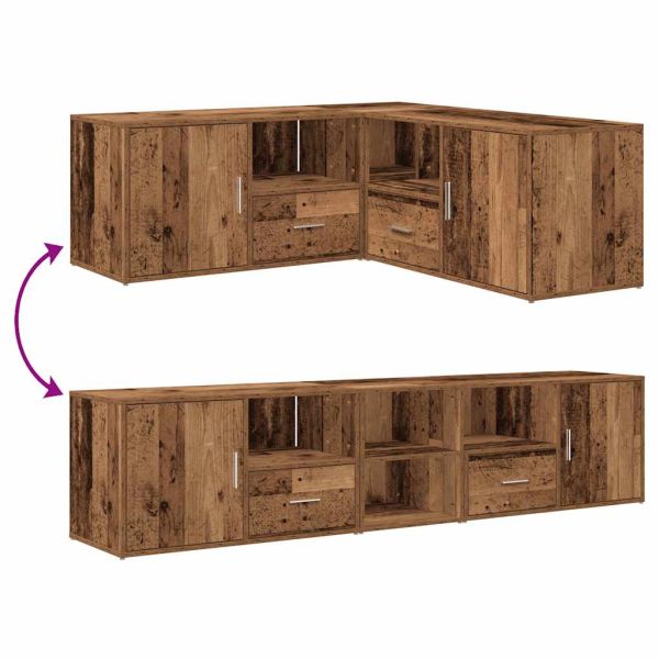 Ъглов шкаф, старо дърво, 200x40x45 см, инженерно дърво