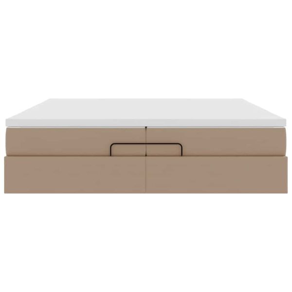 Османска легло с матраци, капучино, 200x200 см, изкуствена кожа