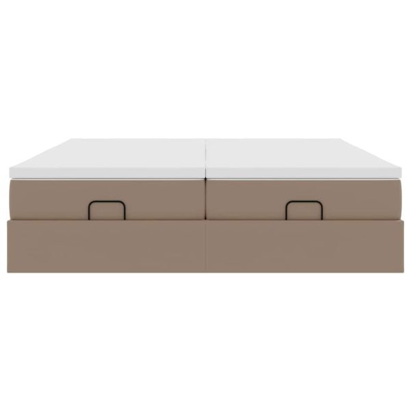 Османска легло с матраци, капучино, 200x200 см, изкуствена кожа